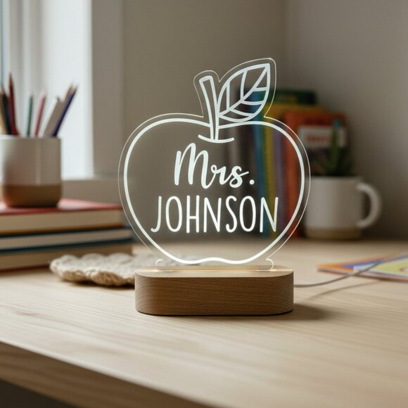 Teacher Name LED Light | Personalized Classroom Decor & Appreciation Gift - Picture 8 of 8